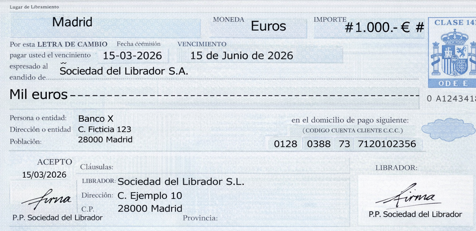 Letra de Cambio Internacional Moderna